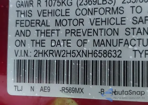 2022 Honda Cr-V Awd Ex z USA, uszkodzony, nr VIN 2HKRW2H5XNH658632